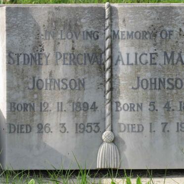JOHNSON Sydney Percival 1894-1953 &amp; Alice Mary 1898-1970