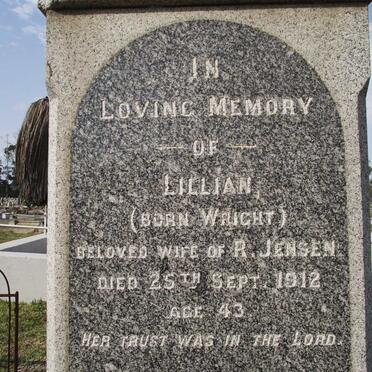 JENSEN Lillian nee WRIGHT -1912