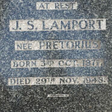 LAMPORT J.S. nee PRETORIUS 1871-1948