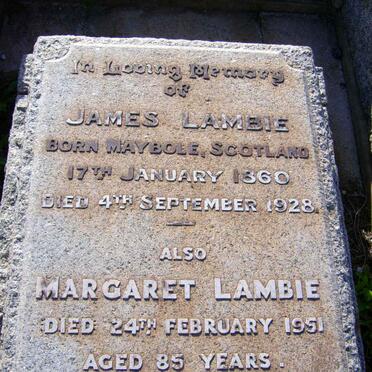 LAMBIE James 1860-1928 &amp; Margaret -1951