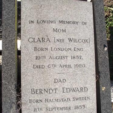 LINDSTROM Berndt Edward 1853-1930 &amp; Clara WILCOX 1857-1920