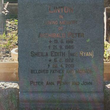 LINTON Archibald Peter 1915-1985 &amp; Sheila Edith RYAN 1922-2001