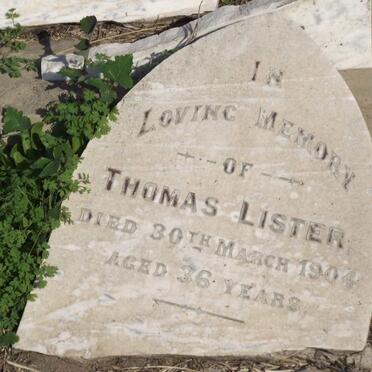 LISTER Thomas -1904