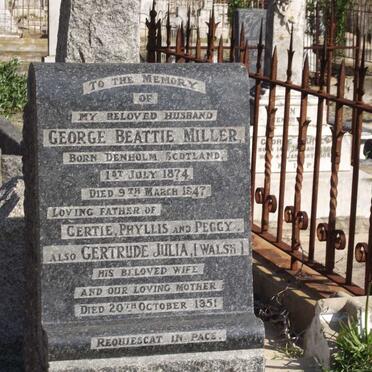 MILLER George Beattie 1874-1947 &amp; Gertrude Julia WALSH -1951