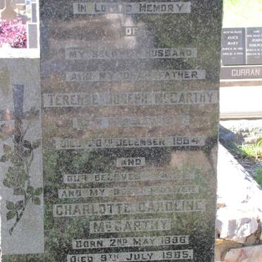 McCARTHY Terence Joseph 1900-1954 &amp; Charlotte Caroline 1896-1965