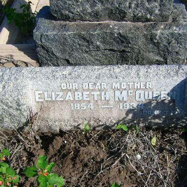 McQUEEN Elizabeth 1854-1934