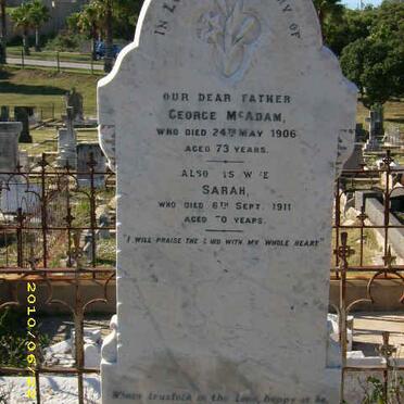 MCADAM George -1906 &amp; Sarah -1911