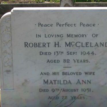 McCLELAND Robert H. -1944 &amp; Matilda Ann - 1951 