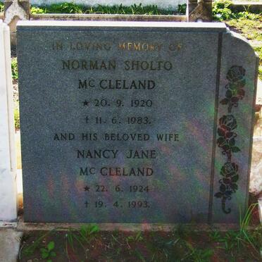 McCLELAND Norman Sholto 1920-1983 &amp; Nancy Jane 1914-1993