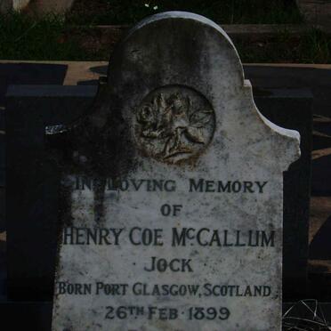McCALLUM Henry Coe 1899-1952