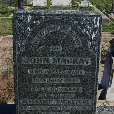 MACKAY John -1933 :: MACKAY Alexander Yorkstone -1942