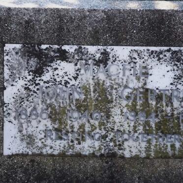 MACFIE John 1886-1946 &amp; Gertrude 1884-1947