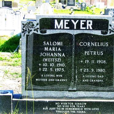 MEYER Cornelius Petrus 1908-1980 &amp; Salomi Maria Johanna WEITZS 1910-1975 