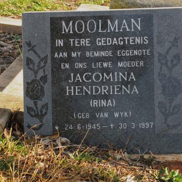 MOOLMAN Jacomina Hendriena nee VAN WYK 1945-1997