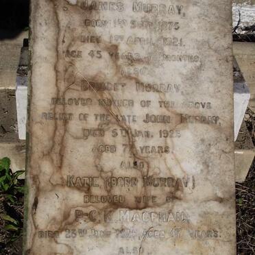 MURRAY James 1875-1921 :: MURRAY  Bridget -1923 :: MACPHAIL Katie nee MURRAY -1925 :: MACPHAIL Peter C.K. -1928