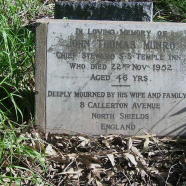 MUNRO John Thomas -1952