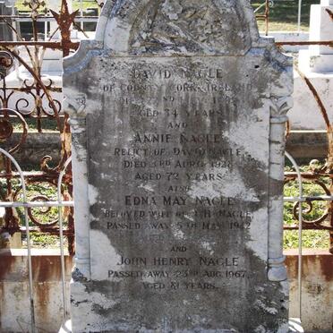 NAGLE David -1896 &amp; Annie -1928 :: NAGLE John Henry -1967 &amp; Edna May -1942