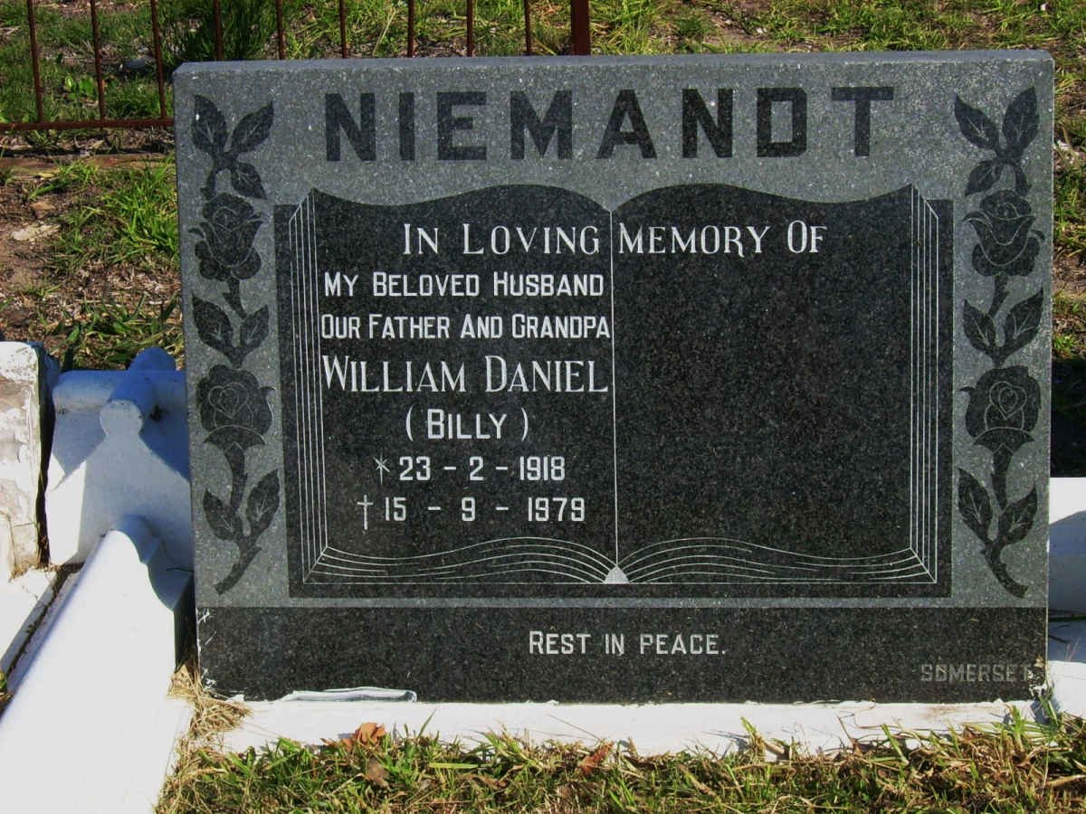 NIEMANDT William Daniel 1918-1979