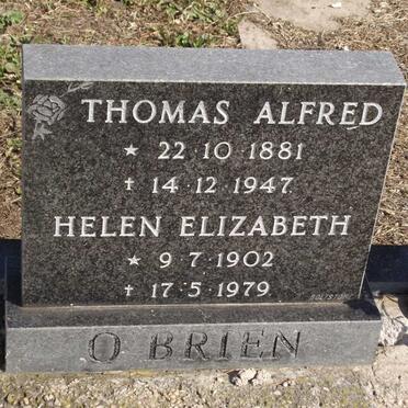 O'BRIEN Thomas Alfred 1881-1947 &amp; Helen Elizabeth 1902-1979
