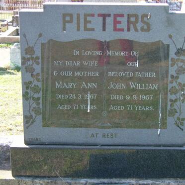 PIETERS John William -1967 &amp; Mary Ann -1967