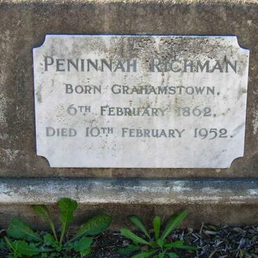 RICHMAN Peninnah 1862-1952