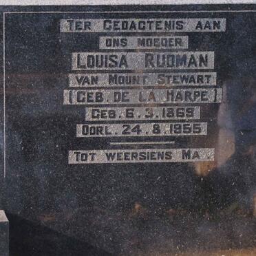 RUDMAN Louisa nee DE LA HARPE 1869-1955