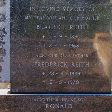 REITH Frederick 1889-1970 &amp; Beatrice 1890-1968 :: REITH Ronald