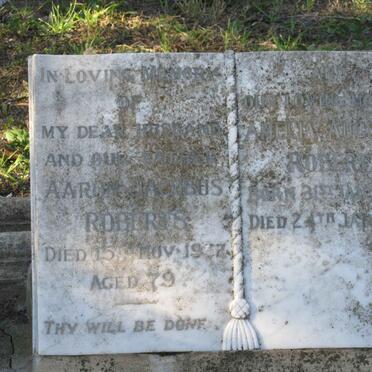 ROBERTS Aaron Jacobus -1937 &amp; Amelia Augusta 1878-