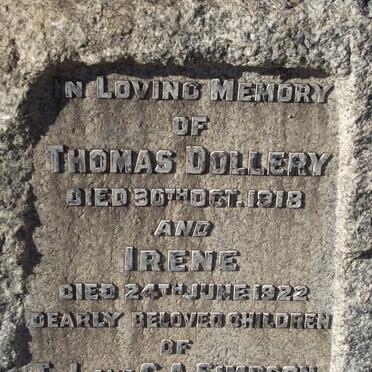 SIMPSON Thomas Dollery -1918 &amp; Irene -1922