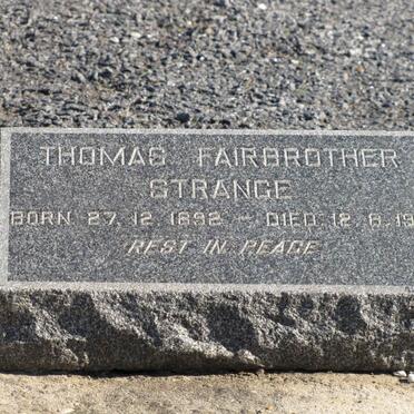 STRANGE Thomas Fairbrother 1892-1951