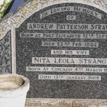 STRANG Andrew Patterson 1890-1944 &amp; Nita Leona 1891-1962
