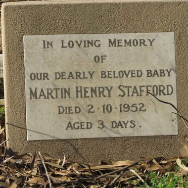 STAFFORD Martin Henry -1952