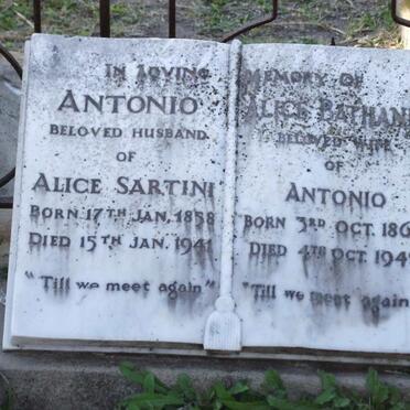 SARTINI Antonio 1858-1941 &amp; Alice Bathania 1860-1942