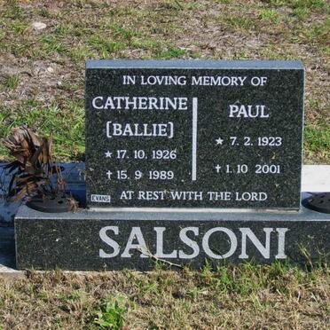 SALSONI Paul 1923-2001&amp; Catherine 1926-1989