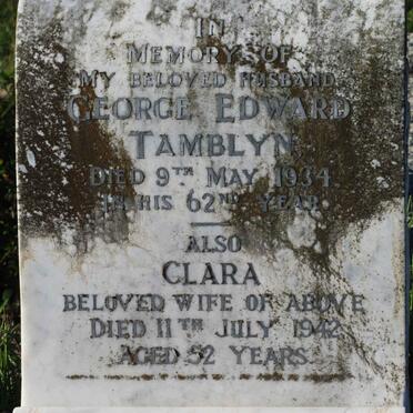 TAMBLYN George Edward -1934  &amp; Clara -1942