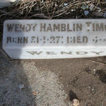 TIMOTHY Wendy Hamblin 1927-1928
