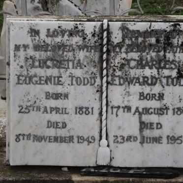 TODD Charles Edward1869-1954 &amp; Lucretia Eugenie 1881-1949