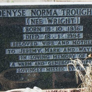 TROUGHTON Denyse Norma nee WRIGHT 1936-1994