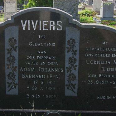 VIVIERS Adam Johannes Barnard 1914-1979 &amp; Cornelia Maria BEZUIDENHOUT 1917-1963