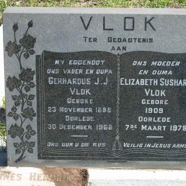 VLOK Gerhardus J.J. 1888-1968 &amp; Elizabeth Sushara VLOK 1909-1978