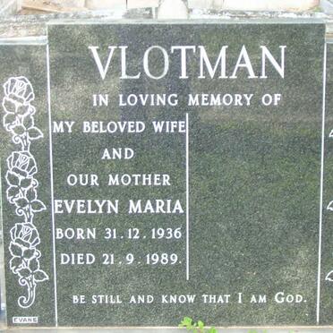 VLOTMAN Evelyn Maria 1936-1989