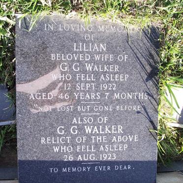 WALKER G.C. -1923 &amp; Lilian -1922