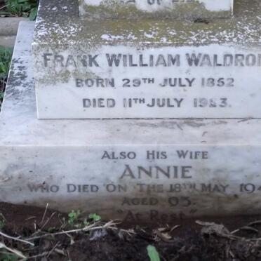 WALDRON Frank William 1852- 923 &amp; Annie -1943