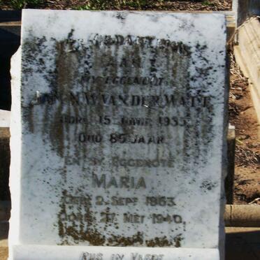 WATT Jan N.W., van der -1935 &amp; Maria 1863-1940