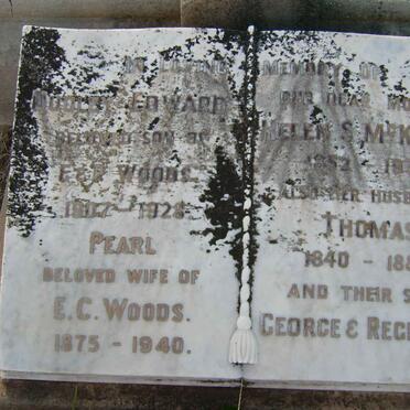 WOODS Thomas 1840-1883 &amp; Helen S. McKenzie 1852-1937 :: WOODS Pearl 1875-1940 :: WOODS Dudley Edward de Vos 1907-1928