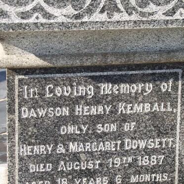 KEMBALL Dawson Henry -1887