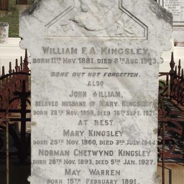 KINGSLEY John William 1858-1921 &amp; Mary 1860-1944