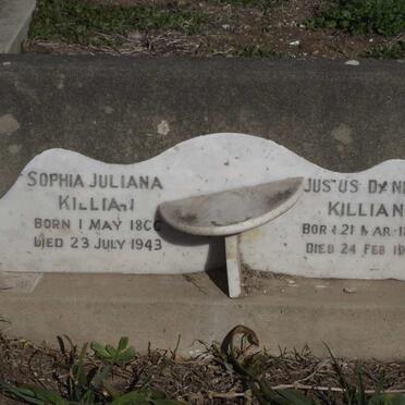 KILLIAN Justus Daniel 1870-1947 &amp; Sophia Juliana 1866-1943