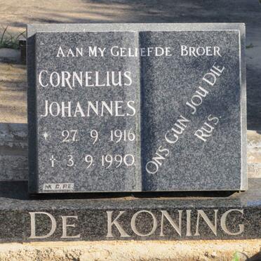 KONING Cornelius Johannes, de 1916-1990