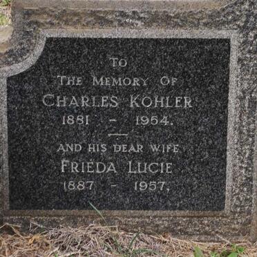 KOHLER Charles 1881-1954 &amp; Frieda Lucie 1887-1957
